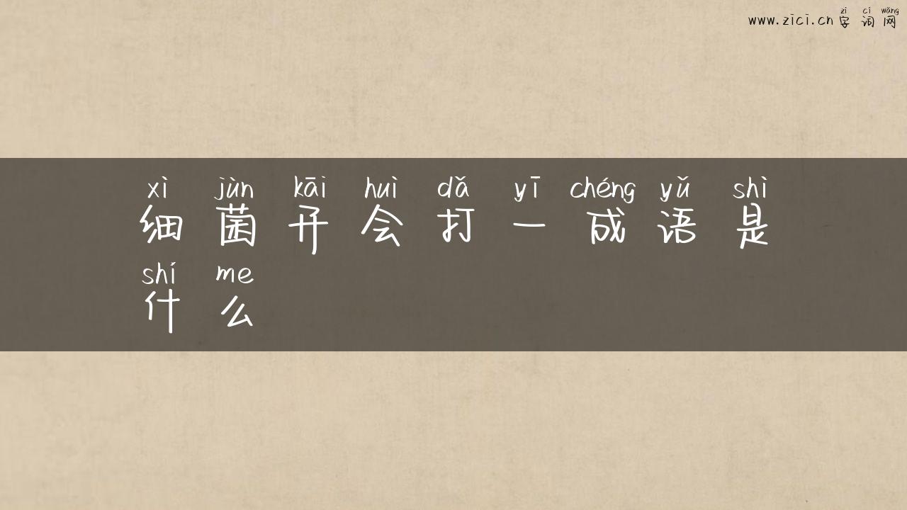 细菌开会打一成语是什么