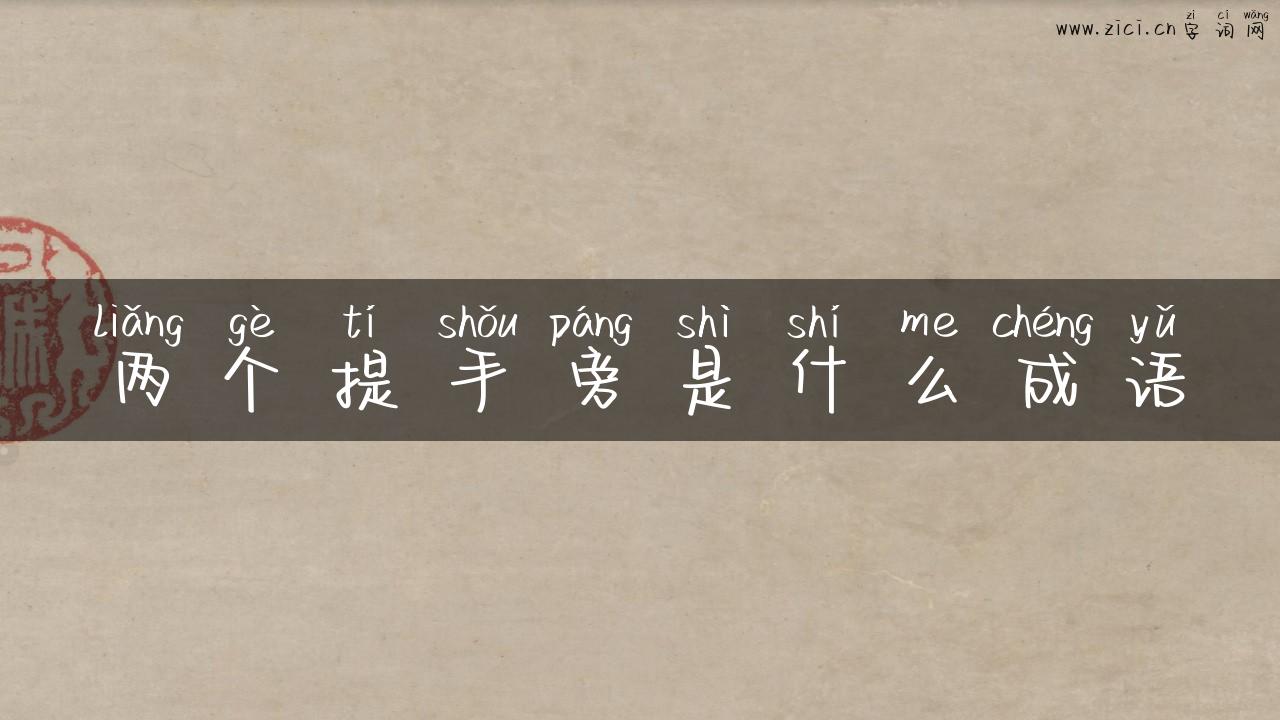 两个提手旁是什么成语