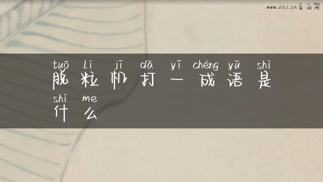 脱粒机打一成语是什么