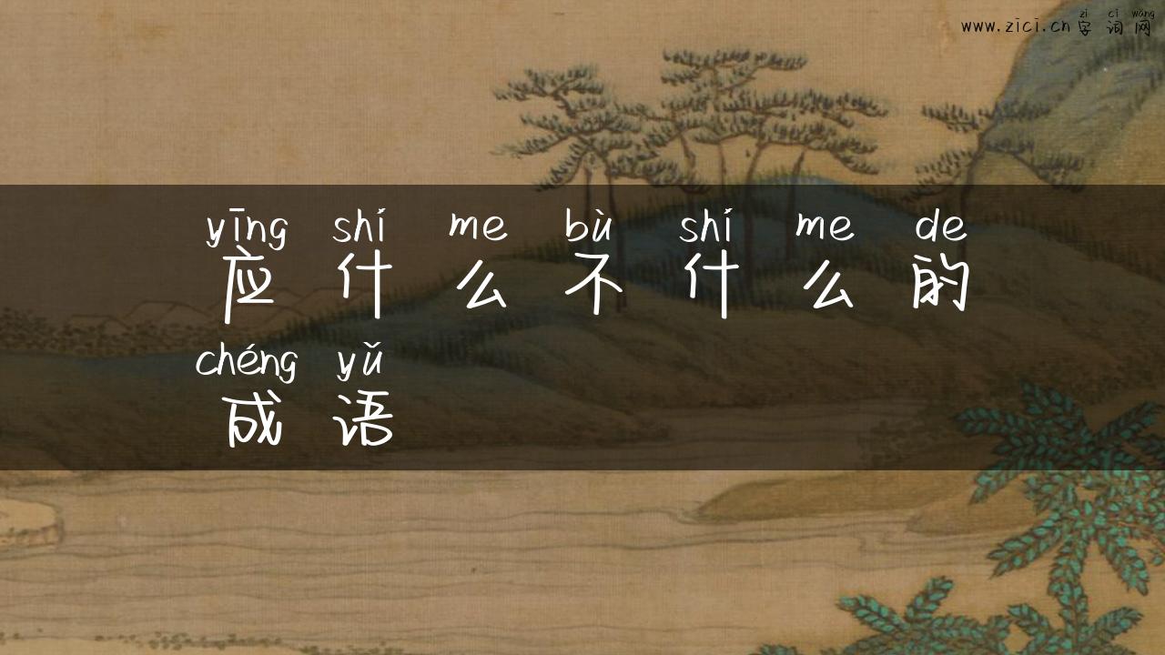应什么不什么的成语