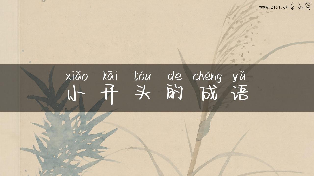 小开头的成语