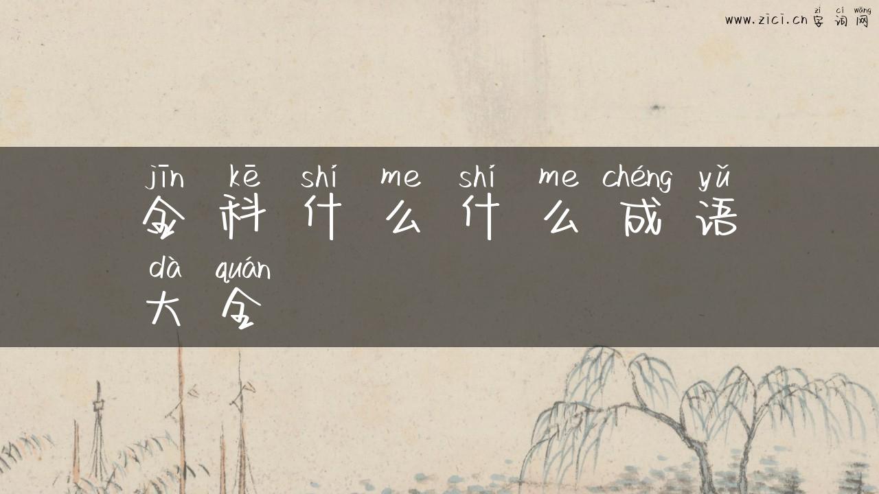 金科什么什么成语大全