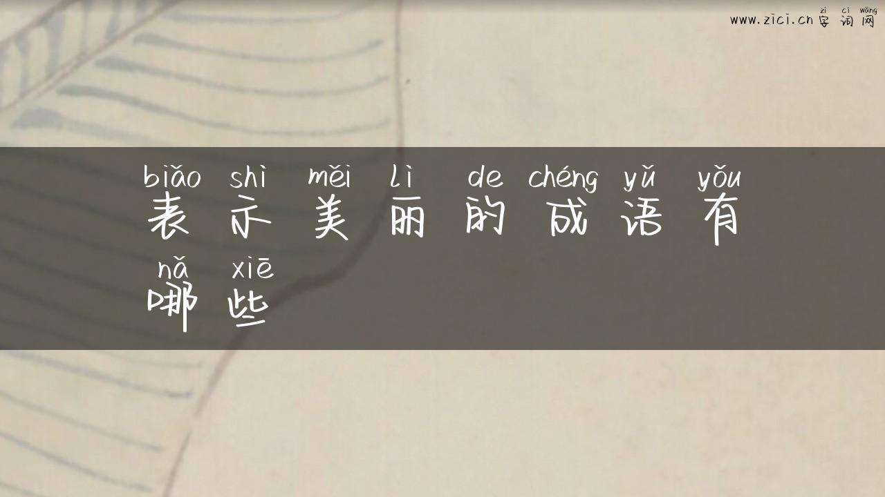 表示美丽的成语有哪些