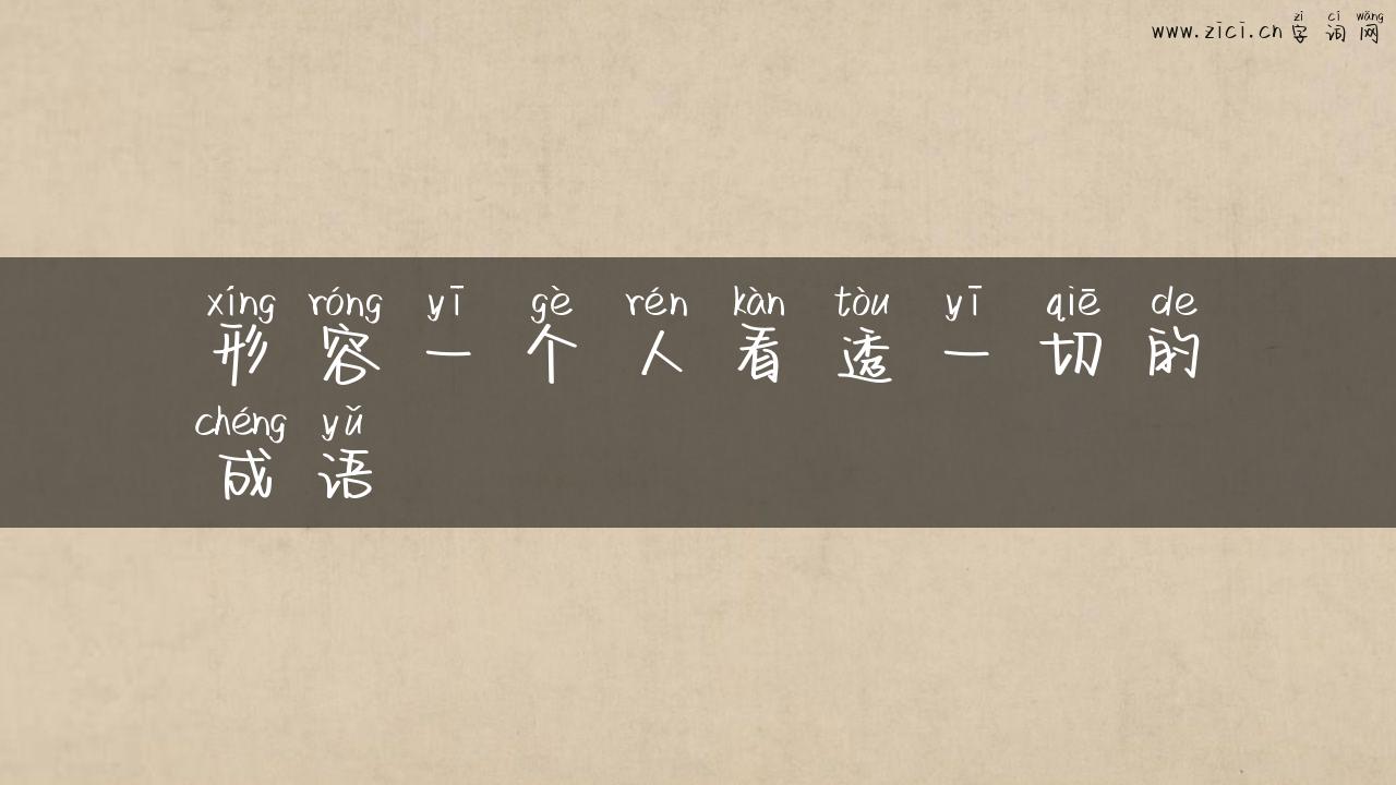 形容一个人看透一切的成语