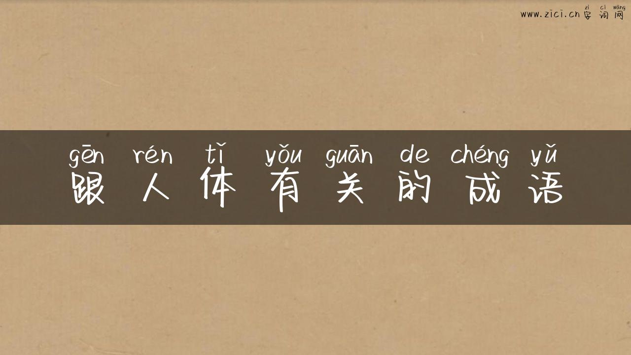跟人体有关的成语