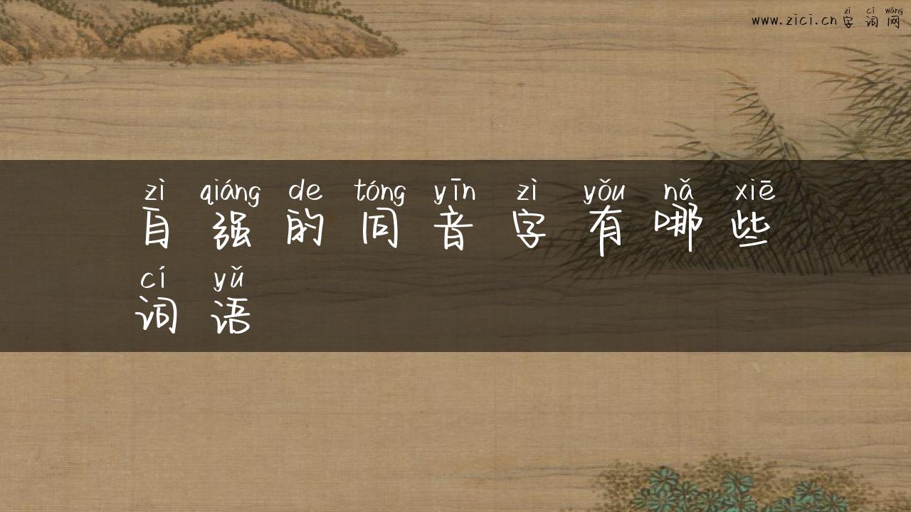 自强的同音字有哪些词语