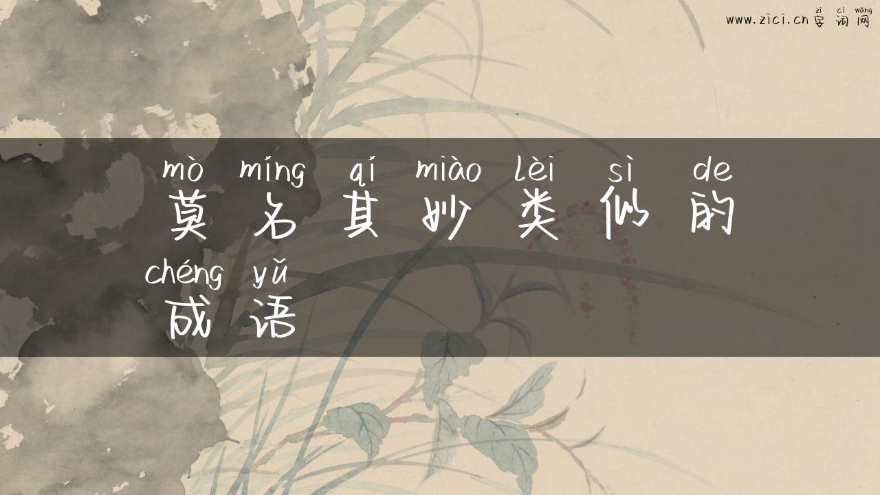 莫名其妙类似的成语
