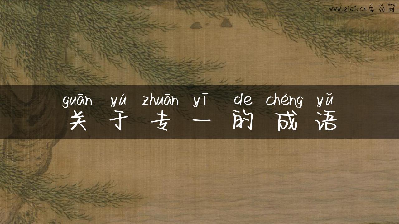 关于专一的成语