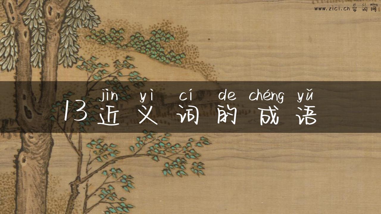 13近义词的成语