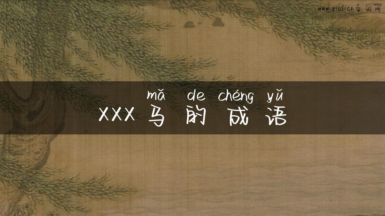 xxx马的成语