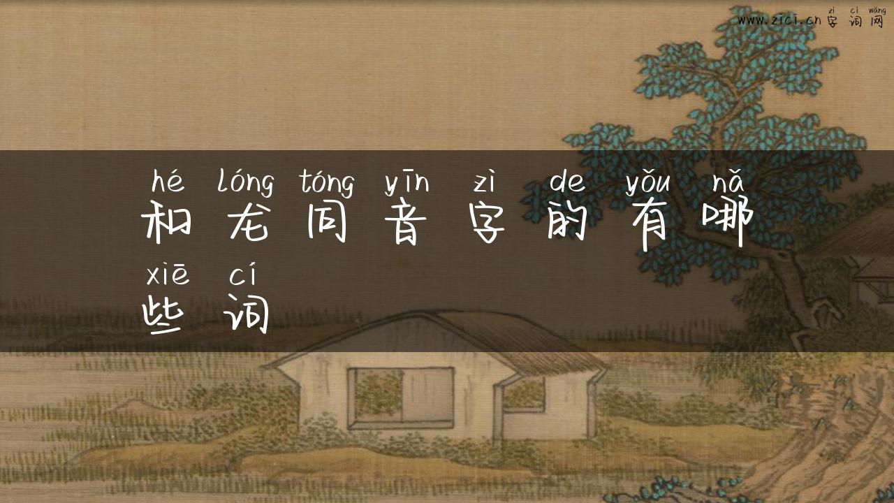 和龙同音字的有哪些词