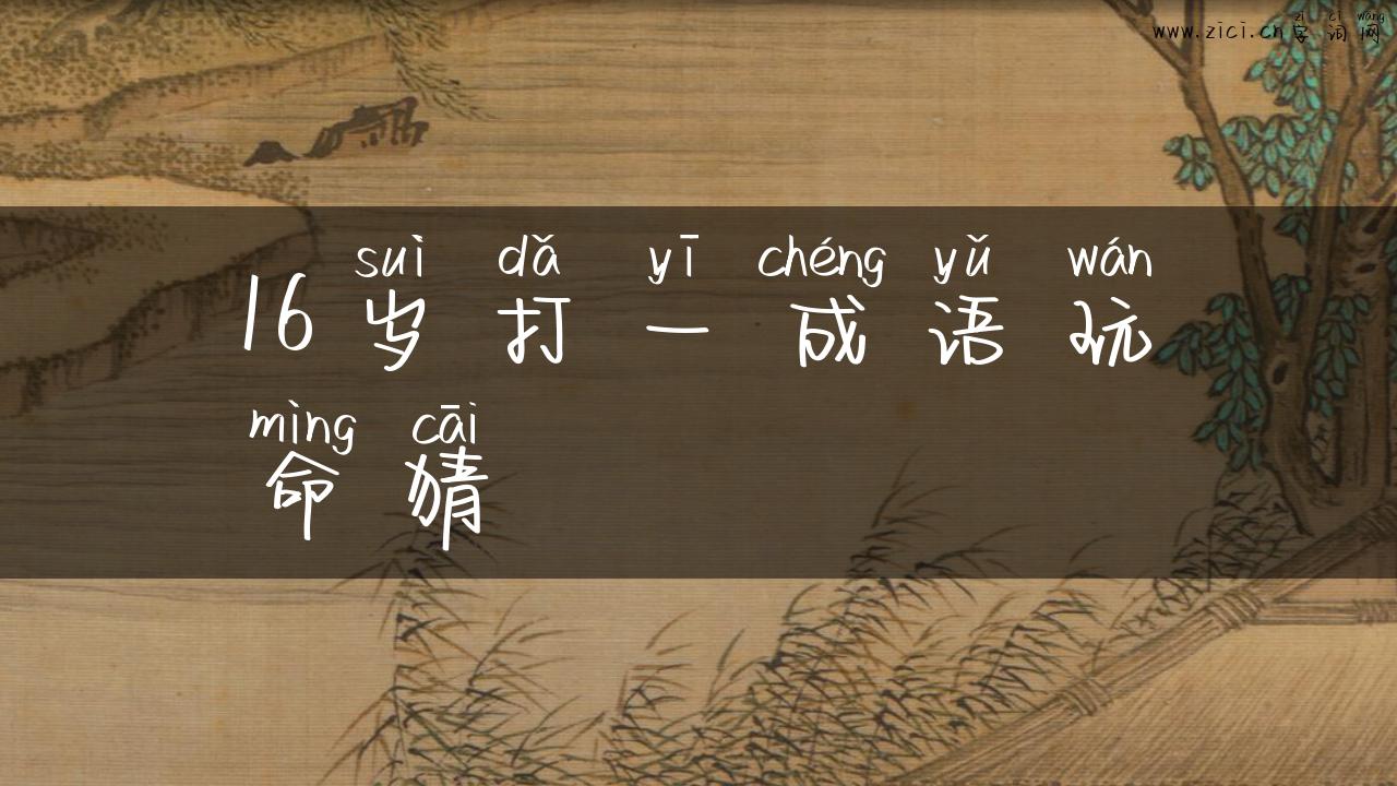 16岁打一成语玩命猜