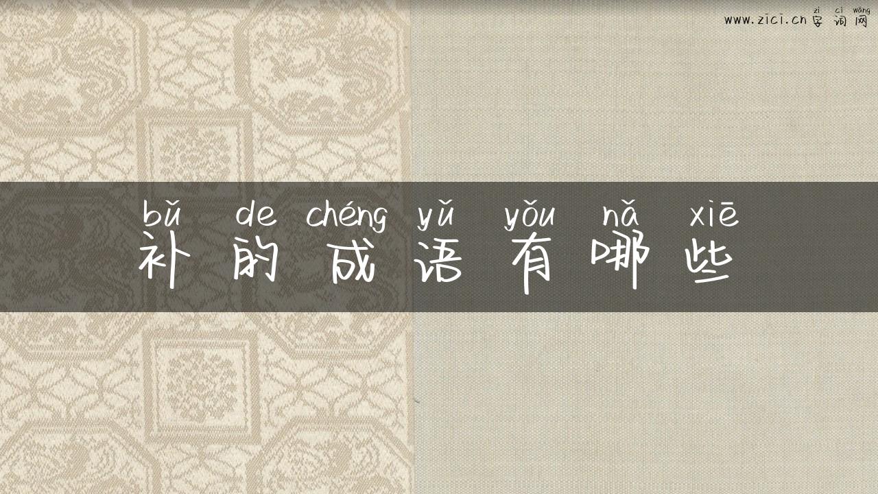 补的成语有哪些