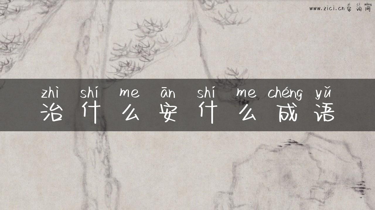 治什么安什么成语
