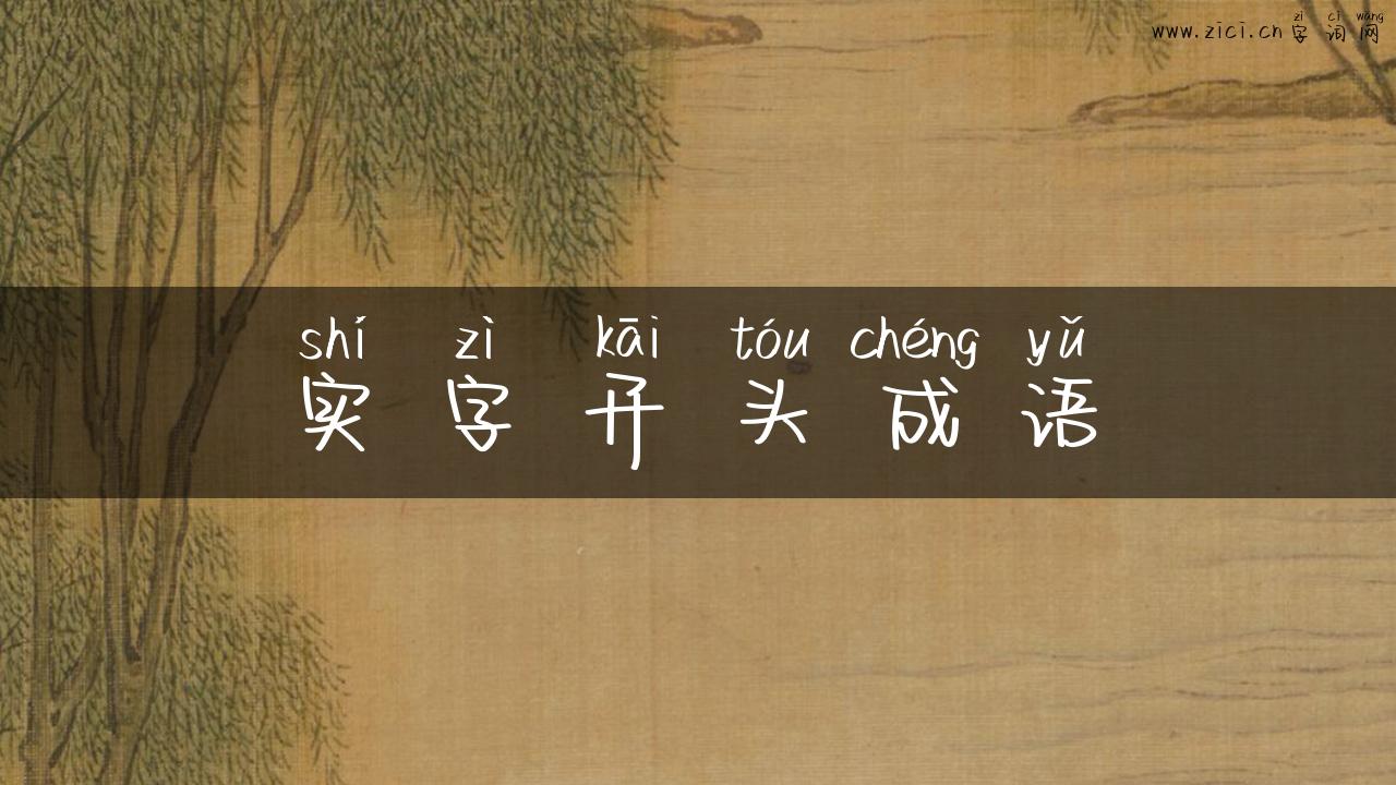 实字开头成语