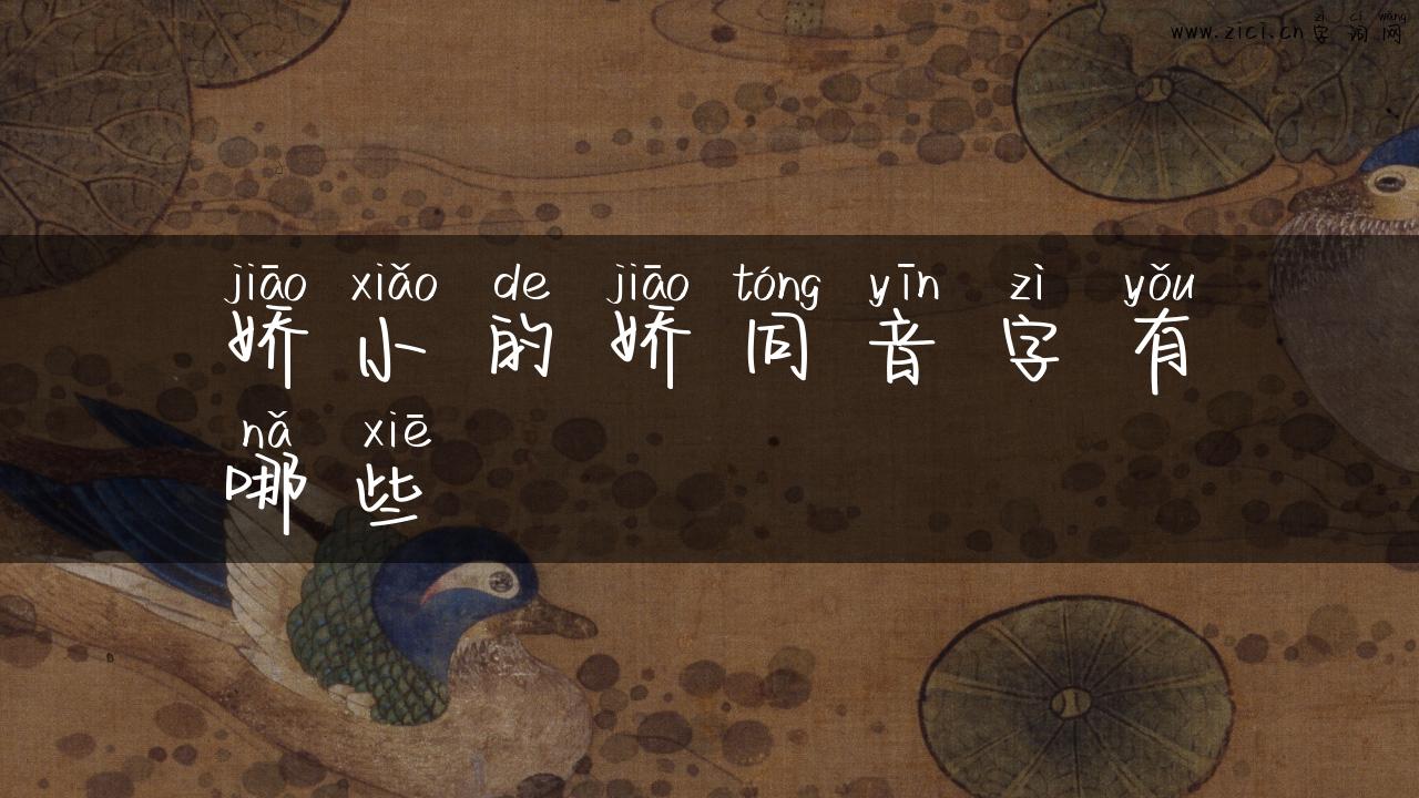 娇小的娇同音字有哪些