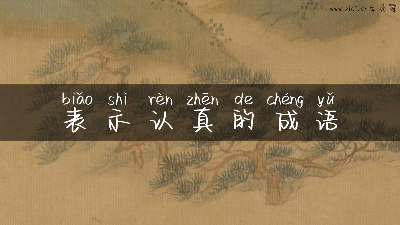 表示认真的成语