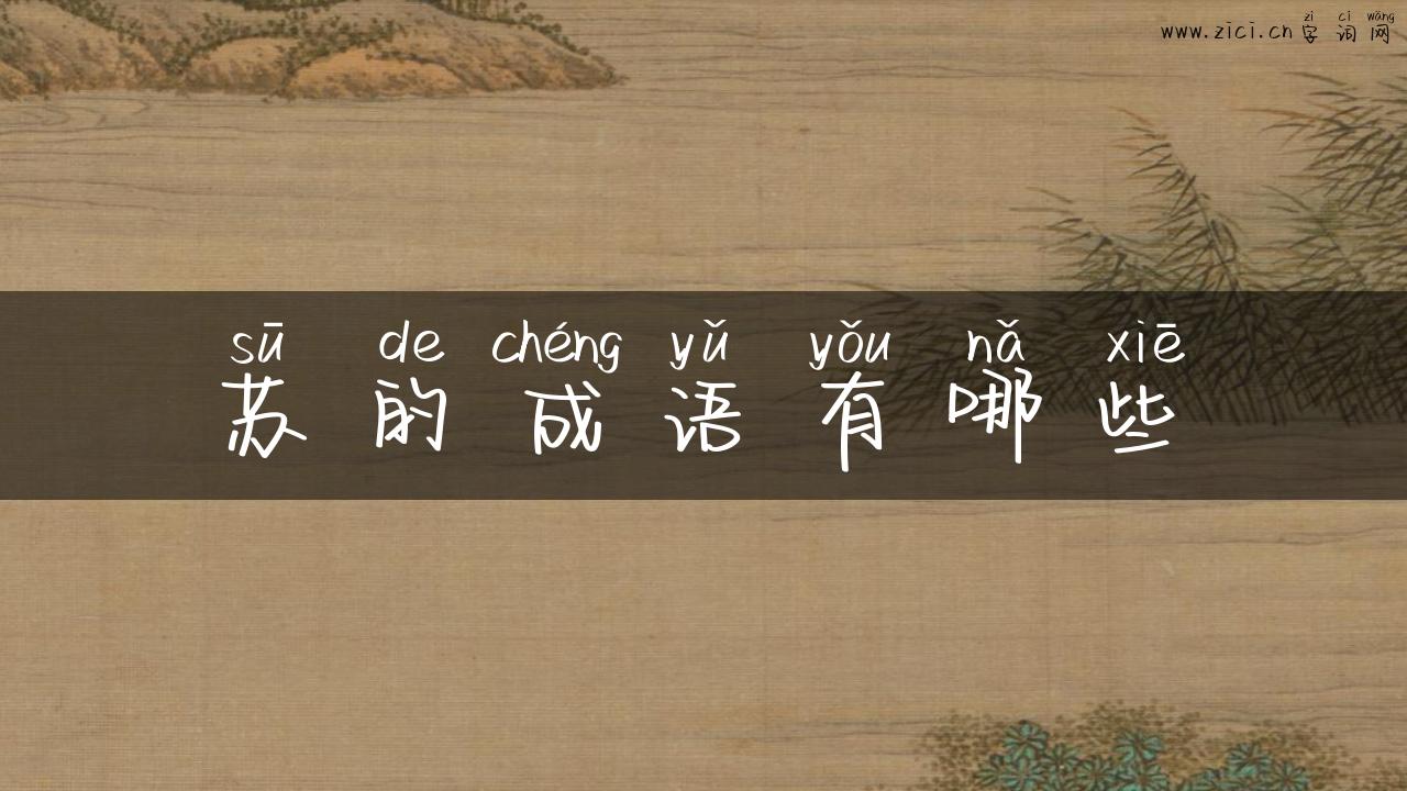 苏的成语有哪些