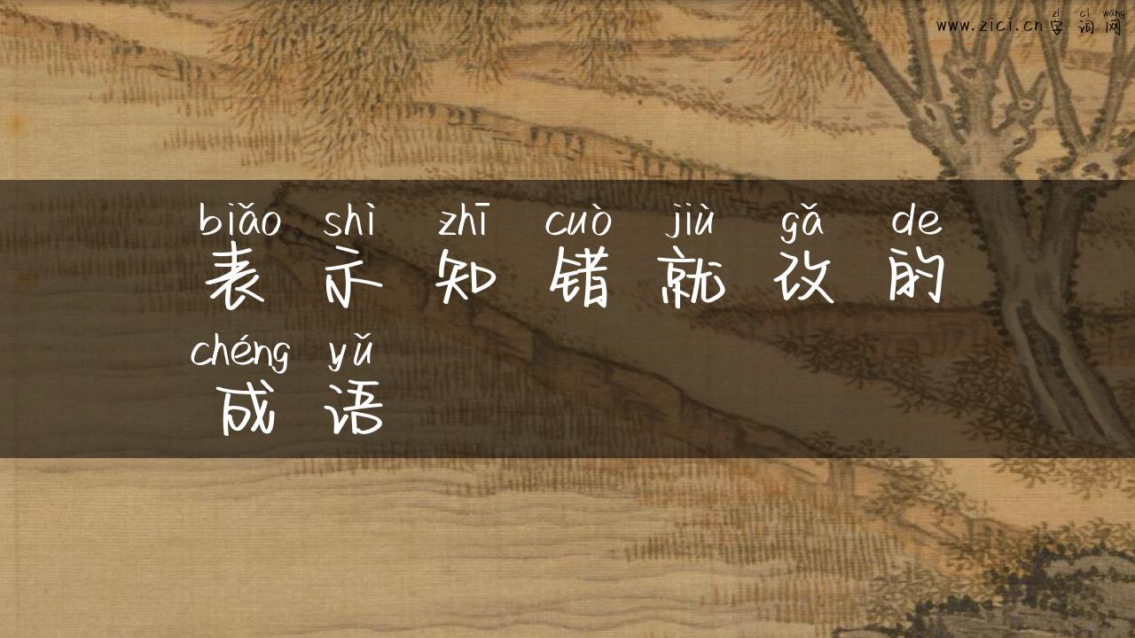 表示知错就改的成语