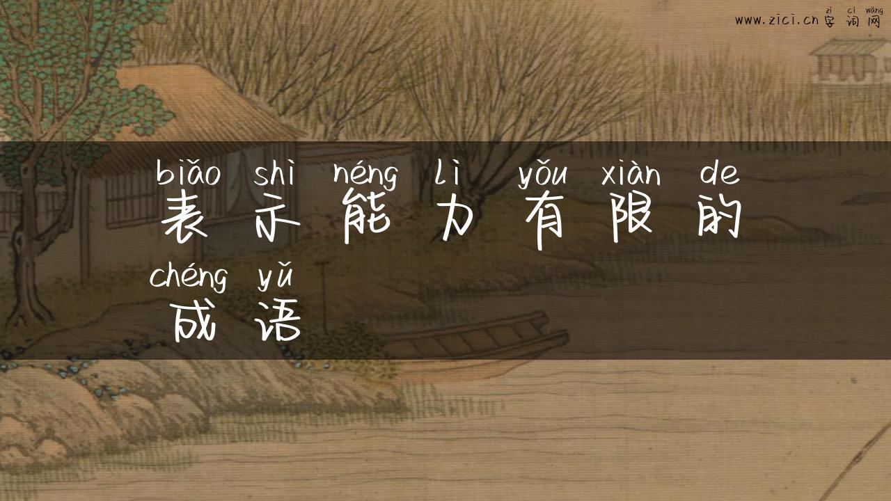 表示能力有限的成语