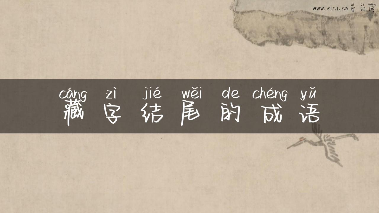 藏字结尾的成语