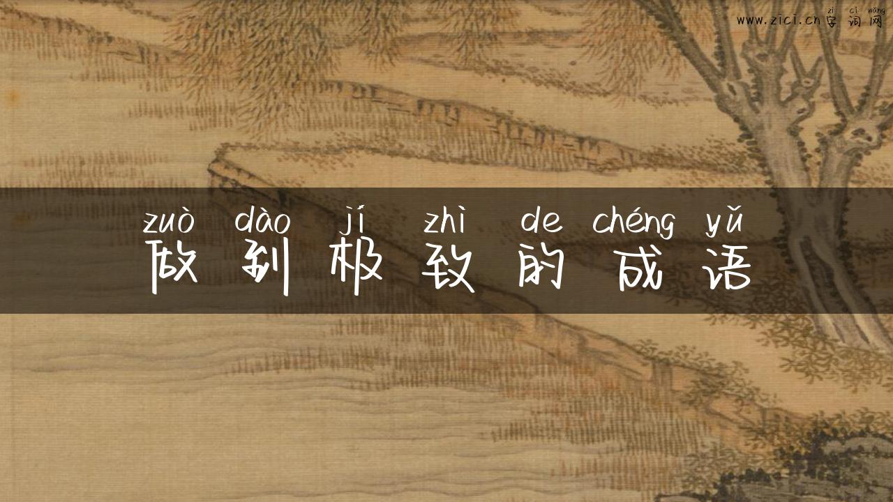 做到极致的成语