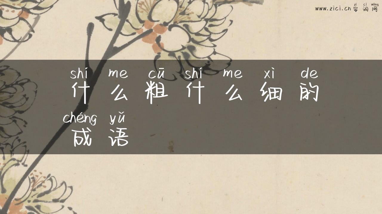 什么粗什么细的成语