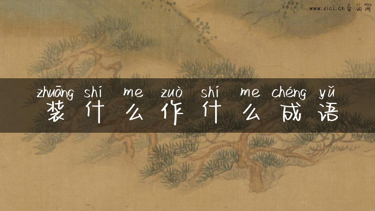 装什么作什么成语