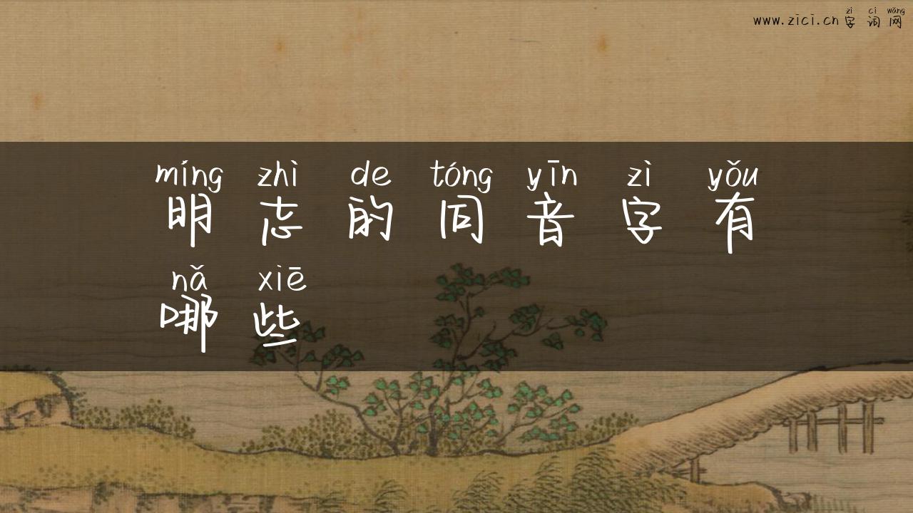 明志的同音字有哪些
