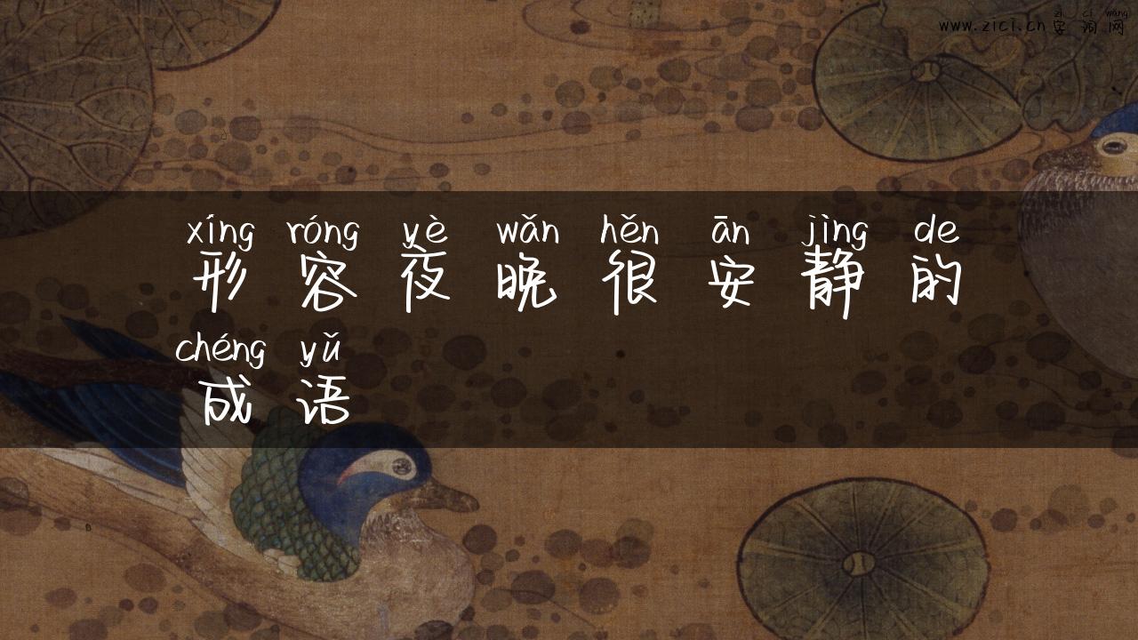 形容夜晚很安静的成语