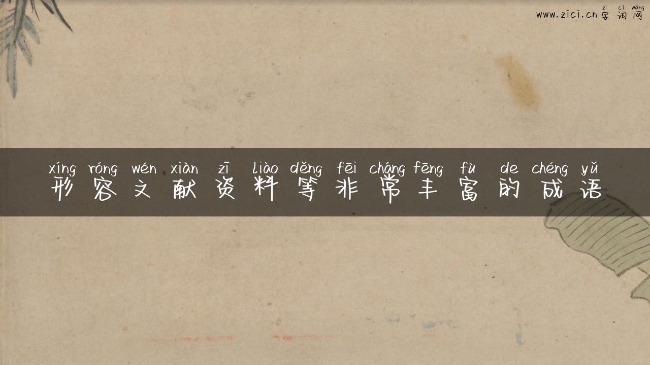 形容文献资料等非常丰富的成语