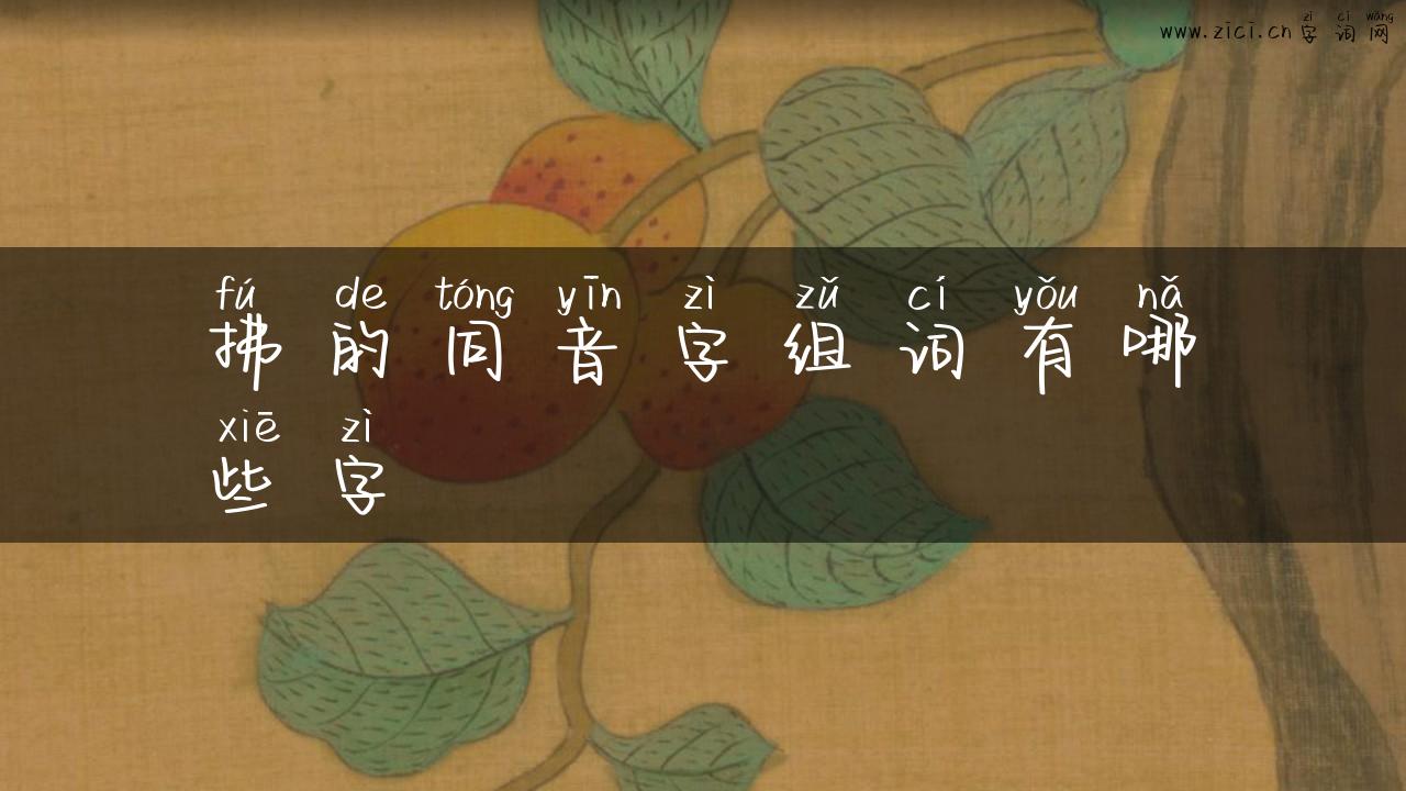 拂的同音字组词有哪些字