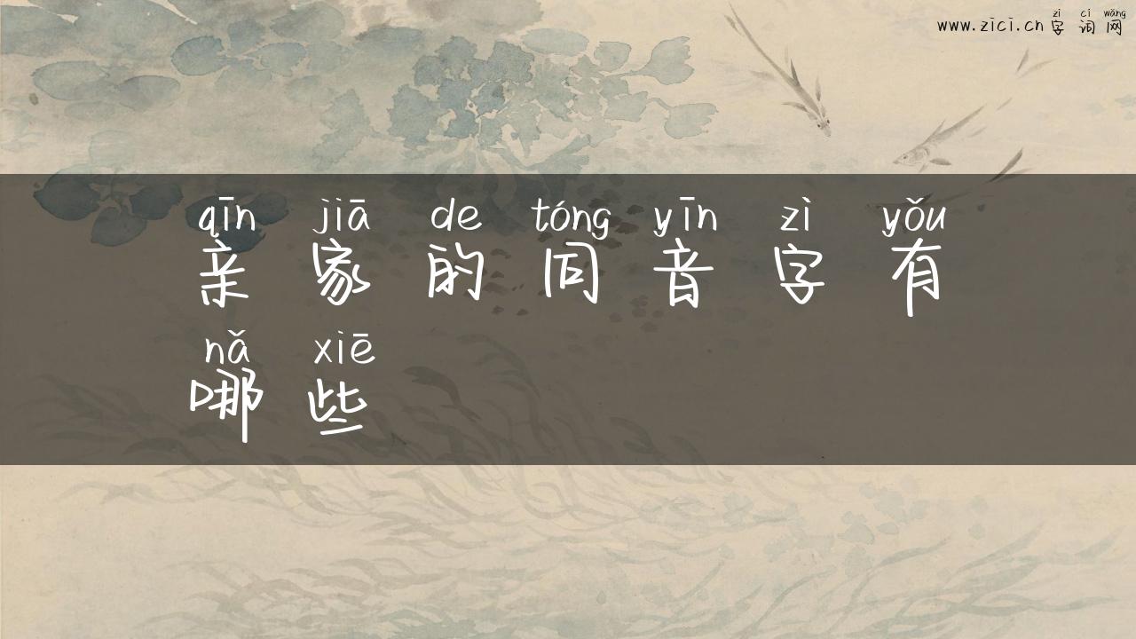 亲家的同音字有哪些