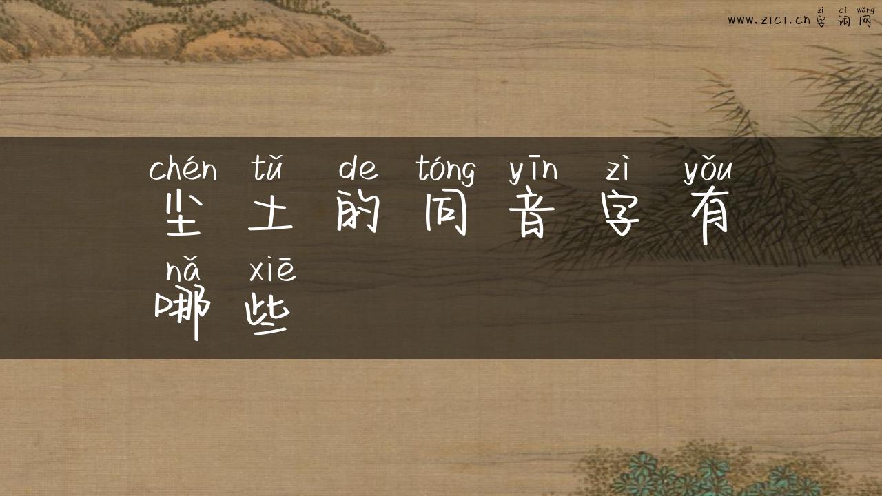 尘土的同音字有哪些