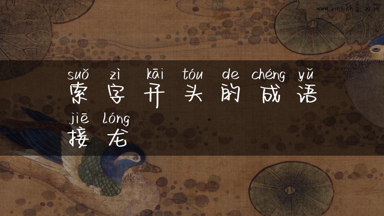索字开头的成语接龙