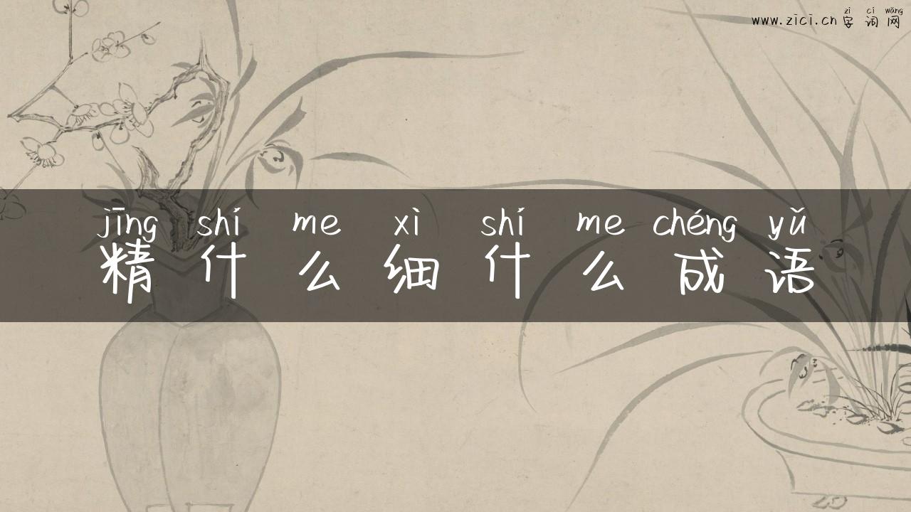 精什么细什么成语