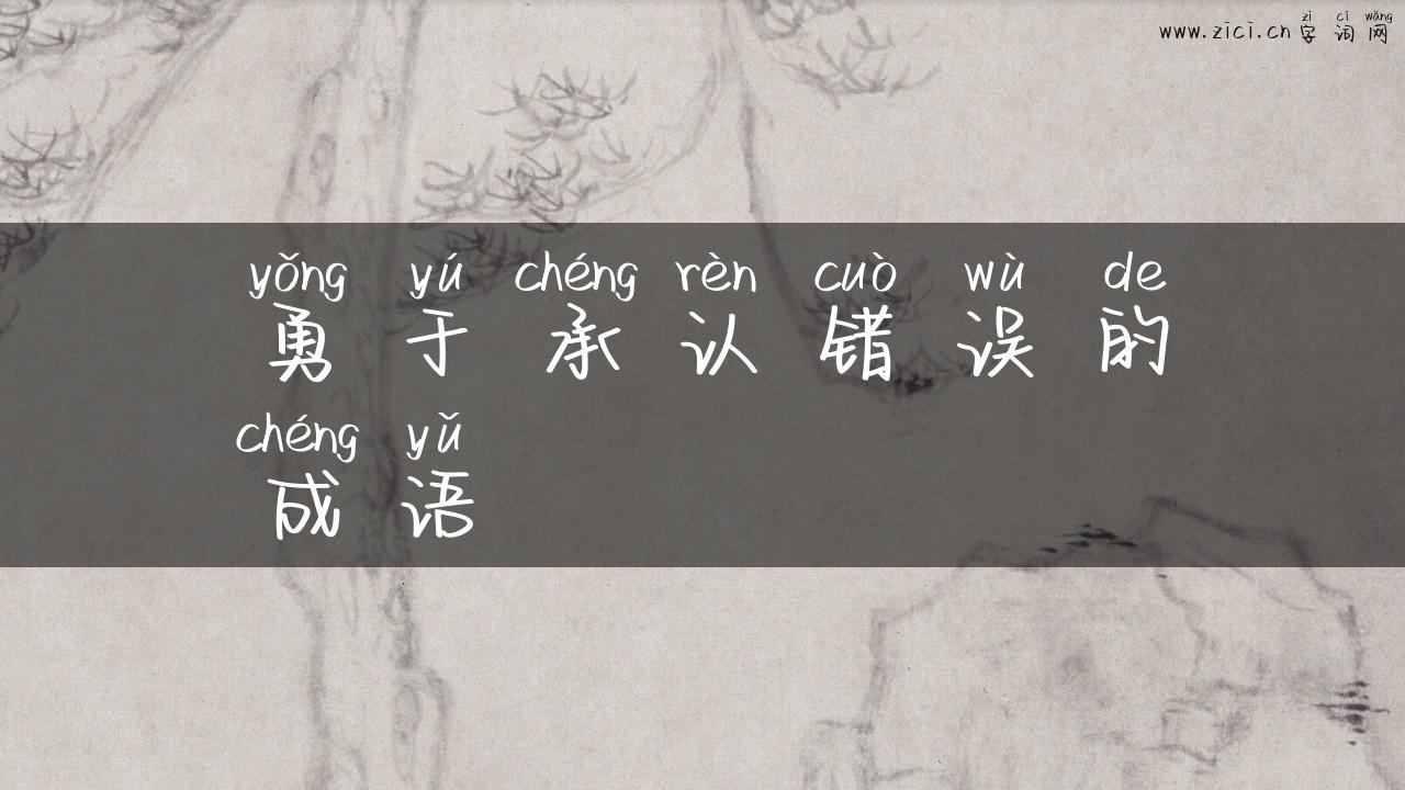 勇于承认错误的成语