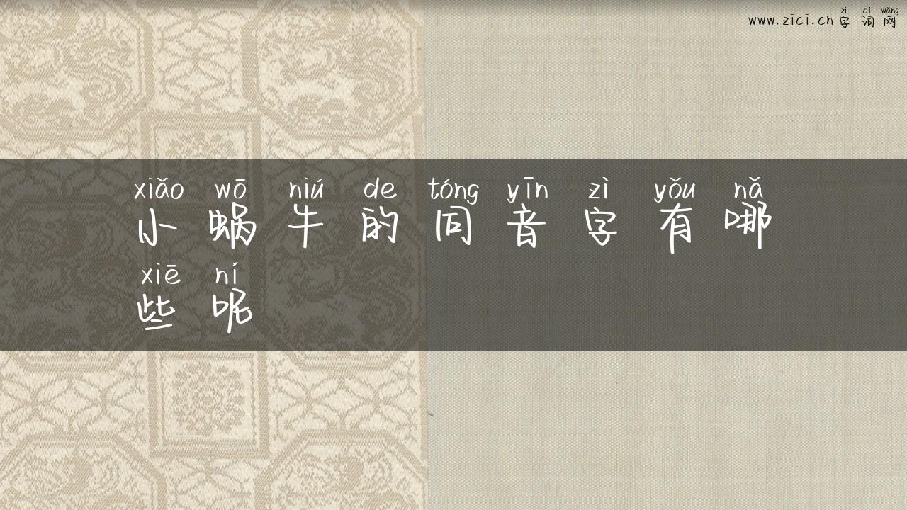 小蜗牛的同音字有哪些呢