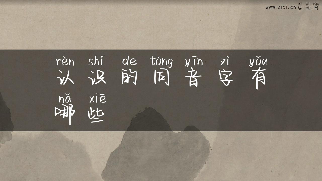 认识的同音字有哪些