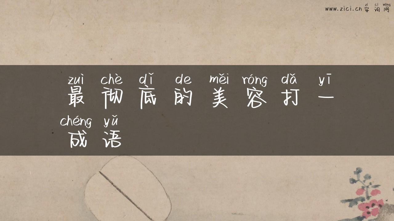 最彻底的美容打一成语