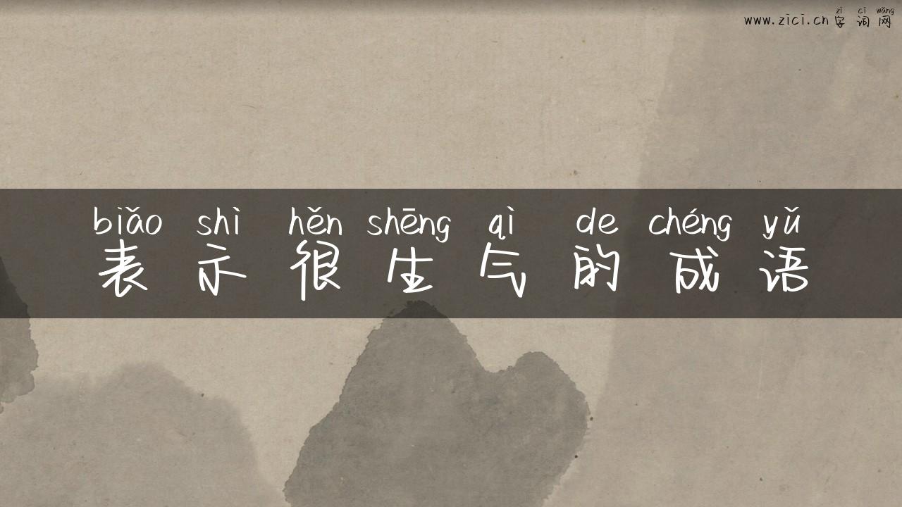 表示很生气的成语