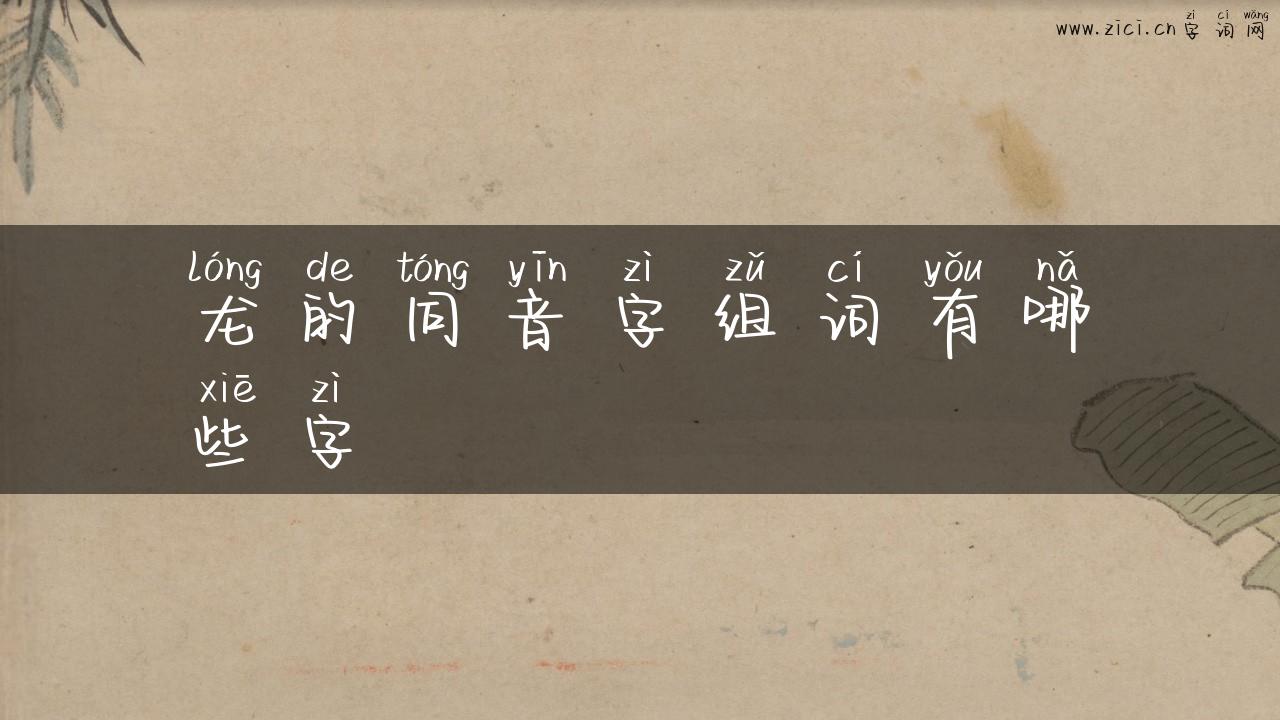 龙的同音字组词有哪些字
