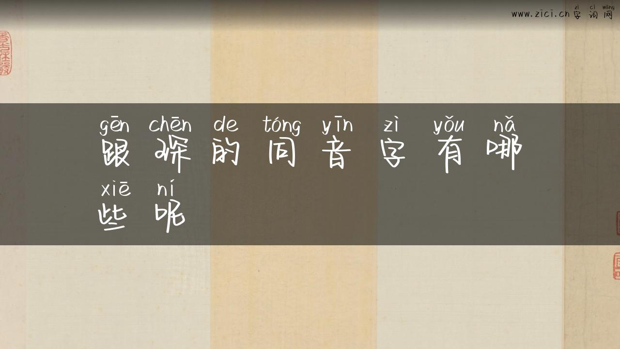 跟琛的同音字有哪些呢