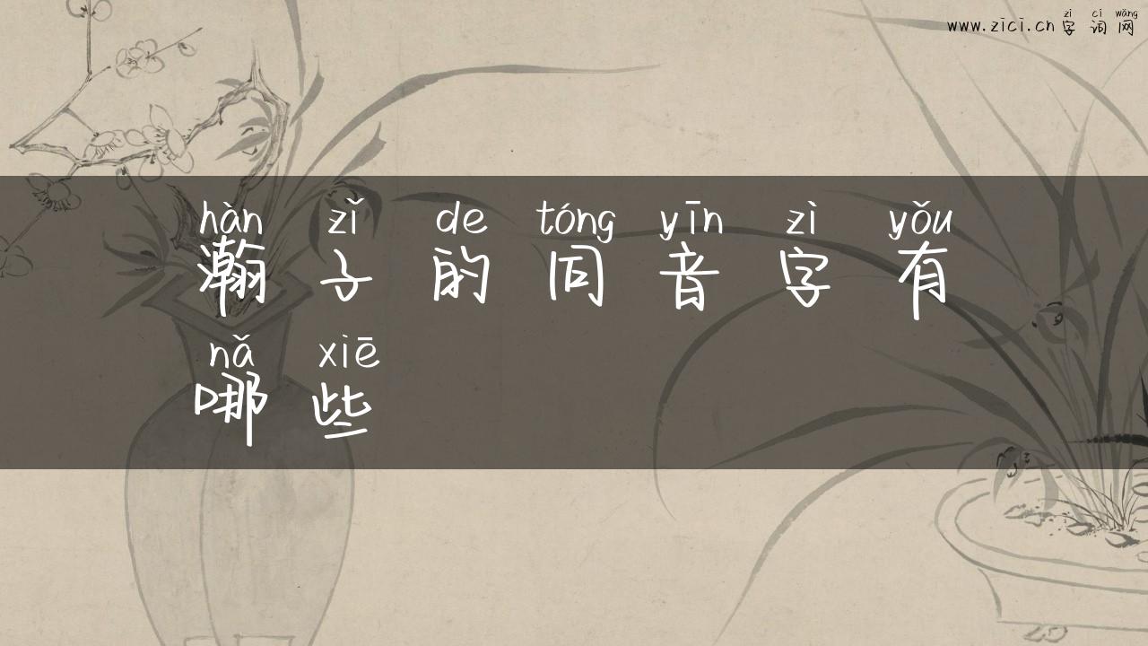 瀚子的同音字有哪些