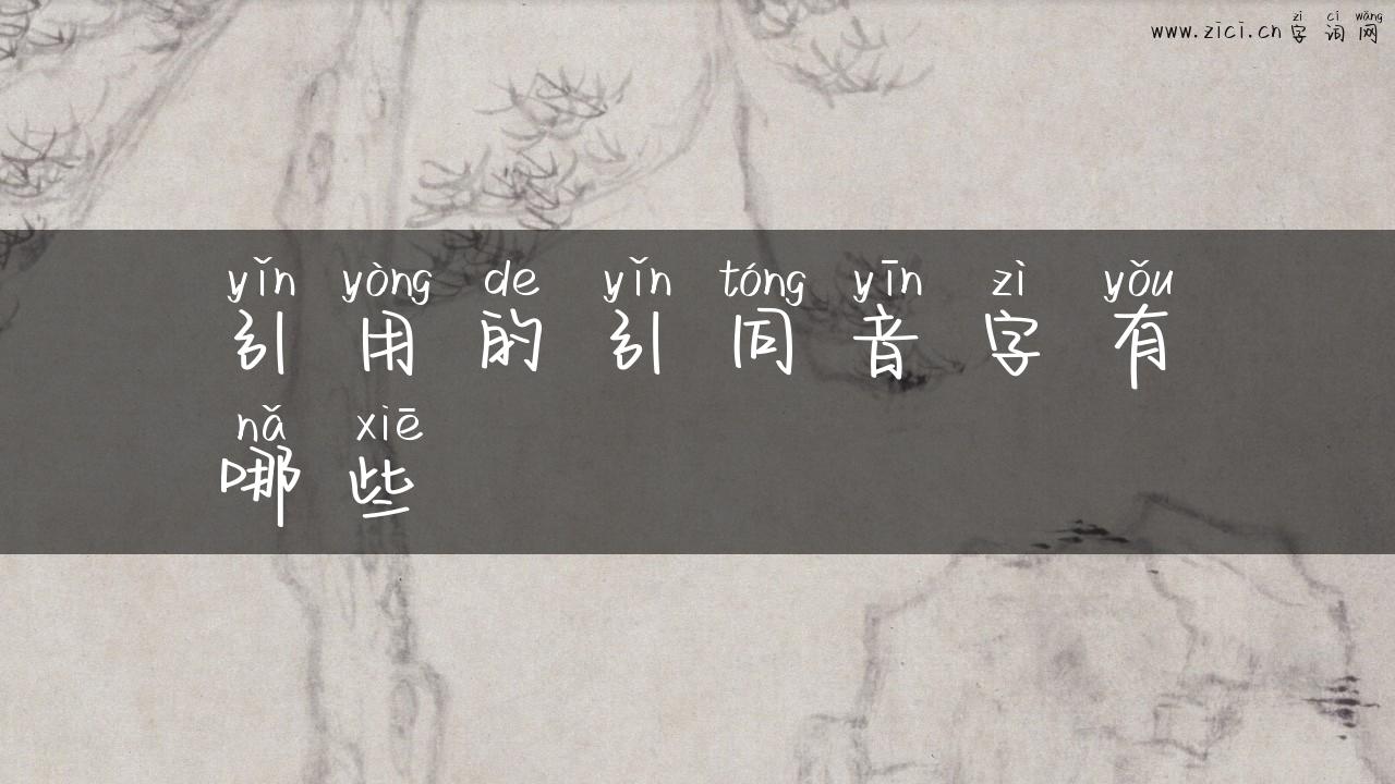 引用的引同音字有哪些