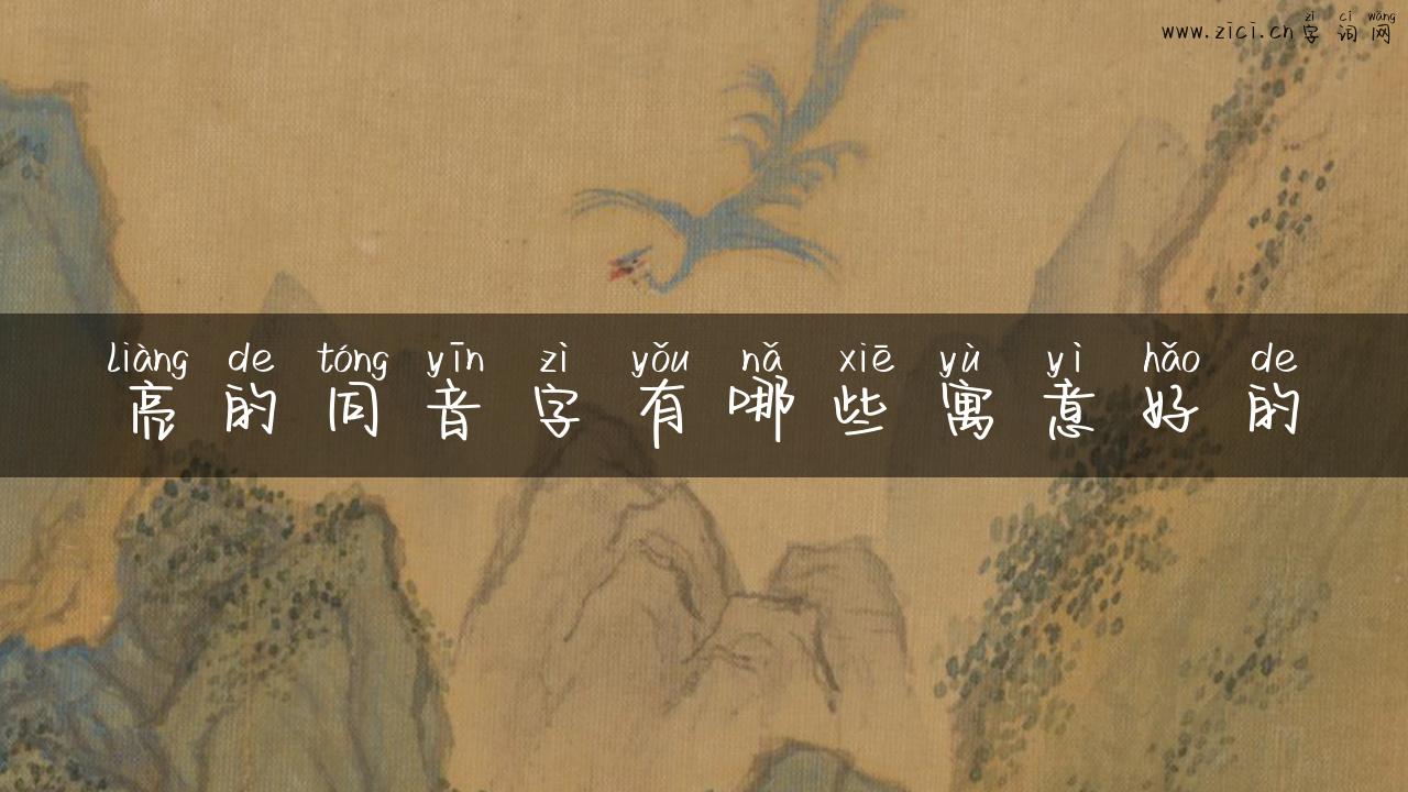 亮的同音字有哪些寓意好的