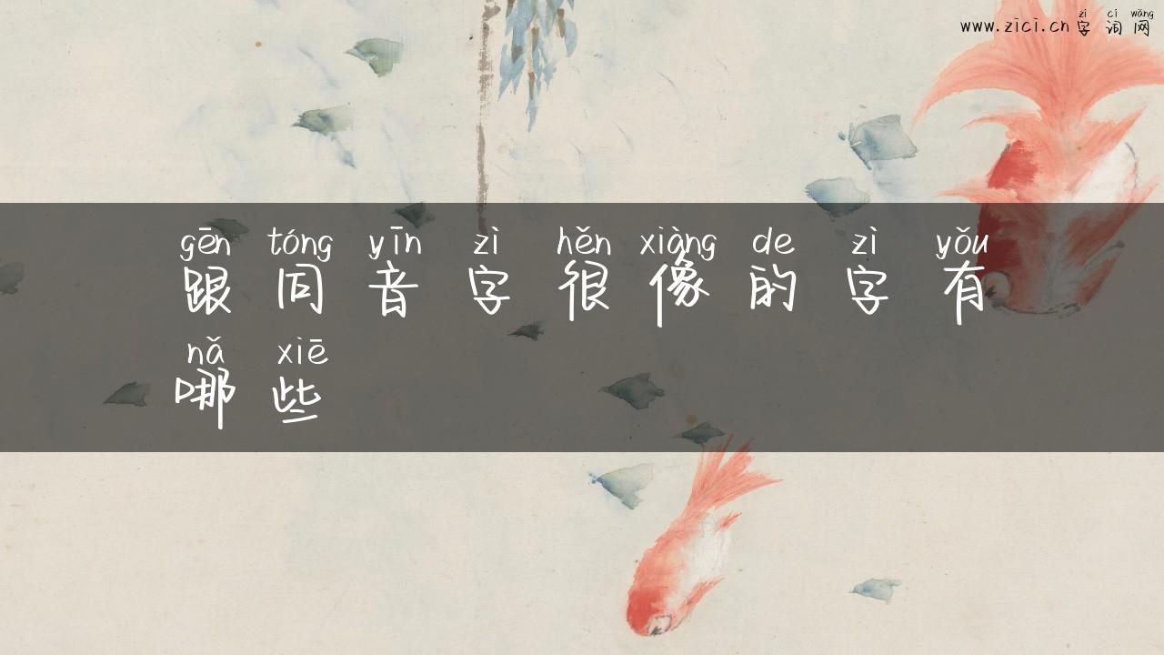 跟同音字很像的字有哪些