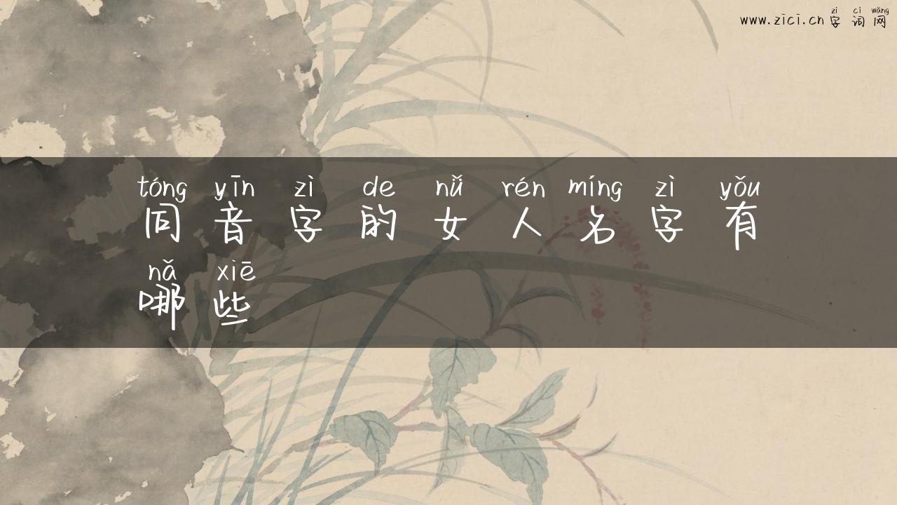 同音字的女人名字有哪些
