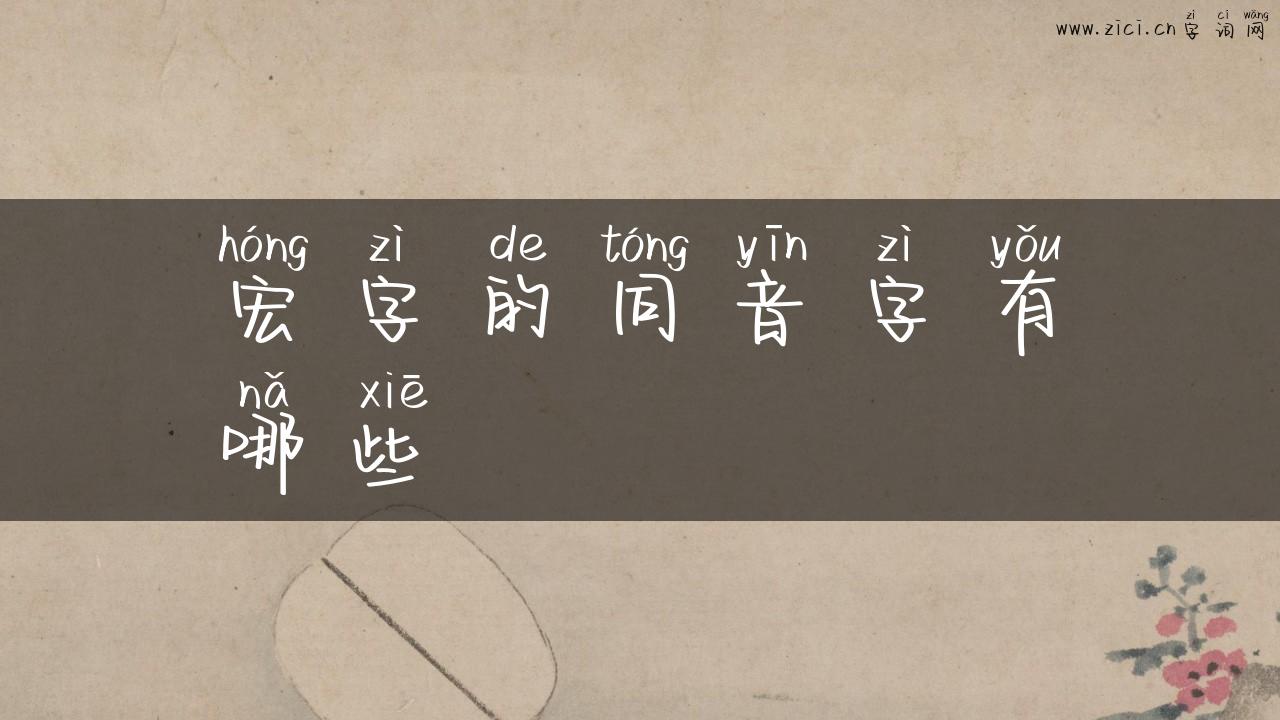 宏字的同音字有哪些