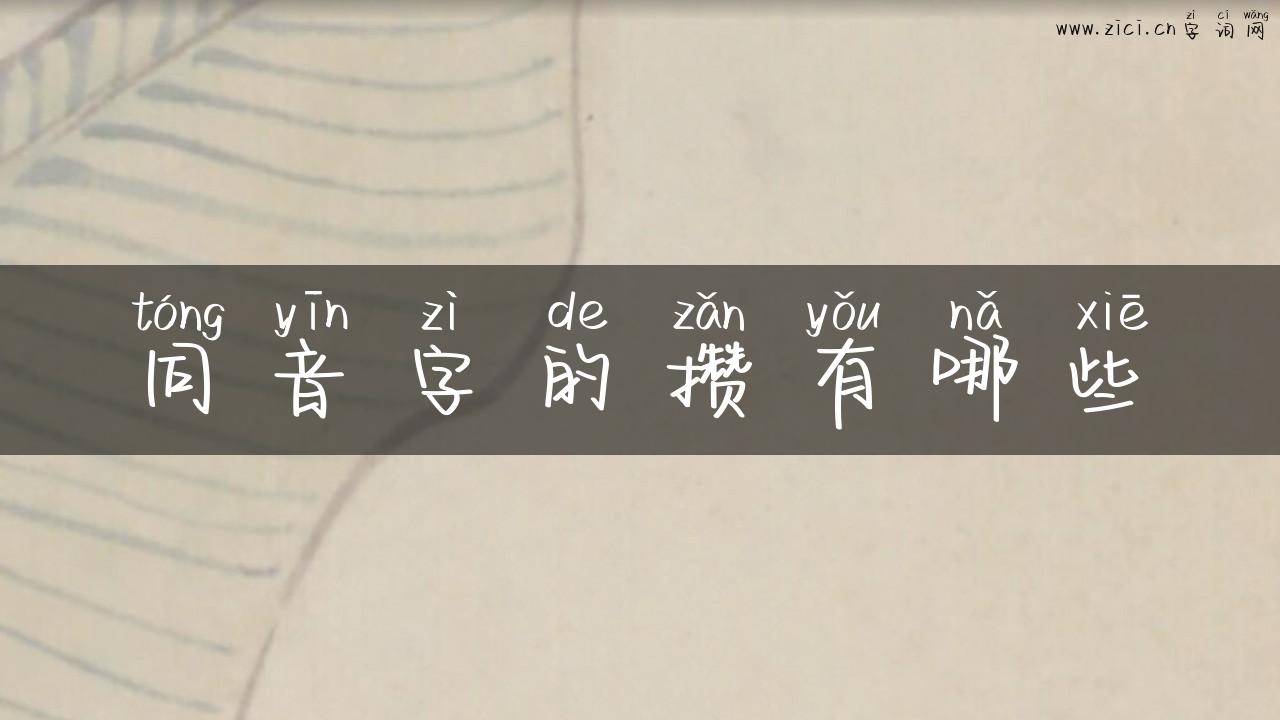 同音字的攒有哪些